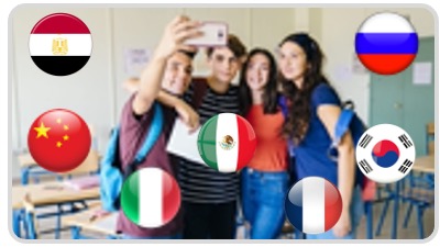 Practica con nosotros; Ingles, Frances, Coreano, Ruso, Chino, Italiano y Portugues